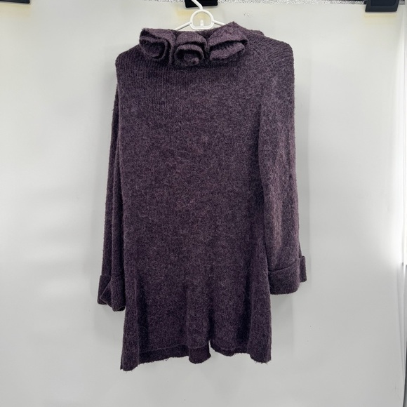 Soft surroundings Purple Ruffled Women's cardigan duster sweater size S - Picture 7 of 7